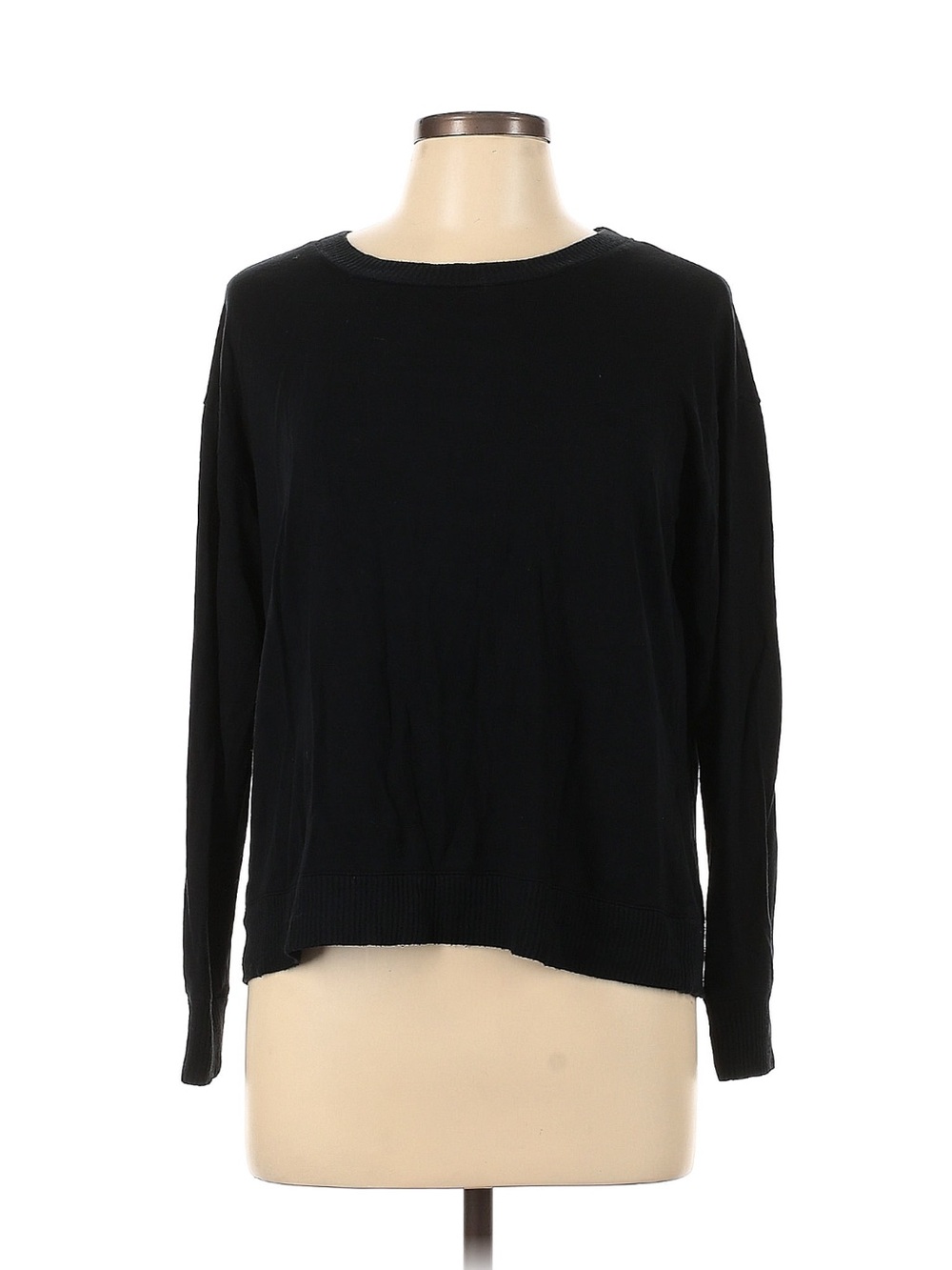 Splendid Black Long-Sleeve Crewneck Sweatshirt size L